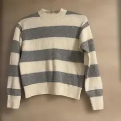 ユニクロ　セーター　グレー ×ホワイト