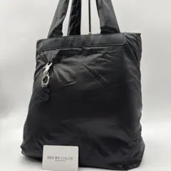 SEE BY CHLOE トートバッグ ナイロン ブラック 肩がけ h611のサムネイル