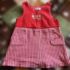 ホットビスケッツ 赤チェックワンピース 90