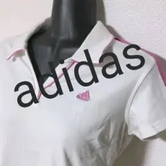 ab14. adidas GOLF　ポロシャツ白×ピンクのサムネイル