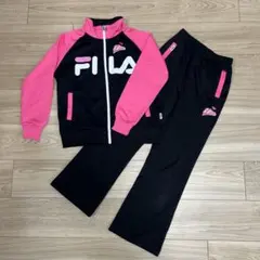 FILA ジャージセット 140 黒/ピンク