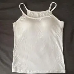 【新品】ホワイト カップ付きキャミソール　L