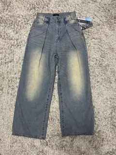 新品　JEANASIS ジーナシス　タックワイドデニムパンツ