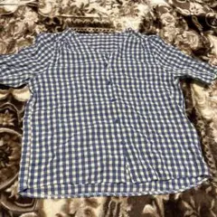 ギンガムチェック柄シャツ　半袖　シャツ