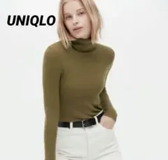 最終値下げ★新品ユニクロ エクストラファインメリノリブタートルネックセーター
