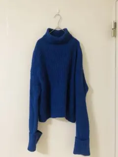 RAMIRAL 青タートルネックセーター L ブルー