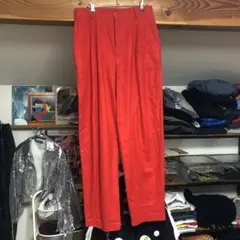 赤パンツ　真っ赤　古着　ウエストゴム