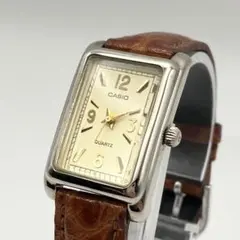 稼働　CASIO カシオ　レディース　腕時計　クォーツ　スクエア　レザーベルト
