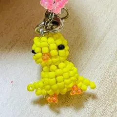新品◆ ひよこ ビーズ アヒル ストラップ キーホルダー ハンドメイド風