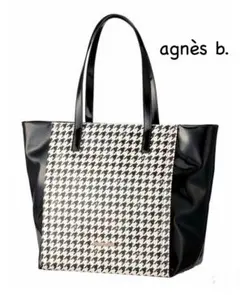 agnès b.アニエスペー チェックエナメルトートバッグ A4 肩掛け 大容量