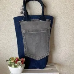 デニムリメイク　小物バッグ　ハンドメイド