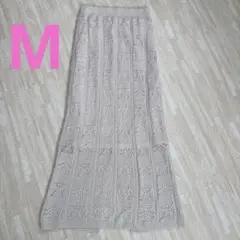 透かし編みナロースカート M しまむら　アイボリー