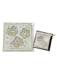 ちいかわbaby ベビー　ぽんぽんレース付きガーゼハンドタオル　ミニ巾着　うさぎ