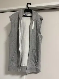 H&M グレー ジップアップベスト M