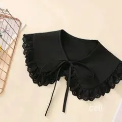黒　つけ襟 花柄 フリル　フェイクカラー レース おしゃれ 着回し