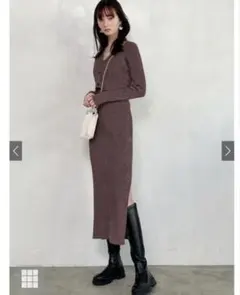 [GRL]カーディガンXキャミワンピースラメニットセットアップ[rut