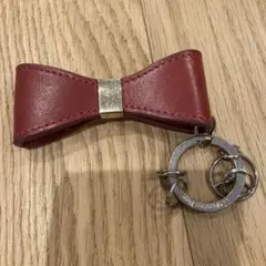 メルセデスベンツ　赤リボン型キーホルダー　純正