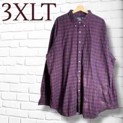 a580/大きいサイズ◎チェック柄オックスフォードシャツ ビッグ＆トールサイズ