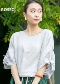 新品★今季ROSSOリボンスリーブ URBAN RESEARCH ROSSO WOMEN（アーバンリサーチ ロッソ）の「リボン