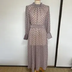 フロッキー水玉ロングワンピース