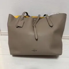 【COACH】ベージュ レザー トートバッグ