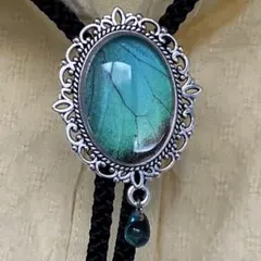 ヘリボシアオネアゲハ蝶のループタイ