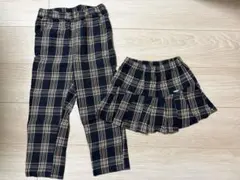 petit main チェック　リンク　スカート パンツ 2点セット