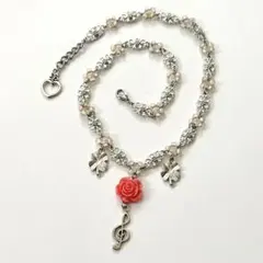 ネックレス　音符クローバー薔薇　ウィッシュコアy2kフェアリーグランジ森ガール