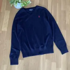 ポロバイラルフローレン　Vネックセーター　長袖コットンニット　160㎝
