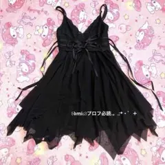 リボンダークコアワンピース♡レースゴスロリフェアリーグランジy2k♡キャミソールのサムネイル