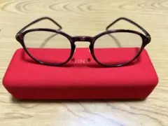 いのっぴー様専用JINS 度入りブラウンオーバルメガネ ケース付き