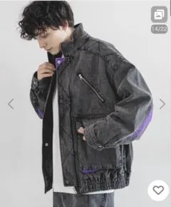 RAGEBLUE 90'sヴィンテージスタンドネックデザインデニムジャケット