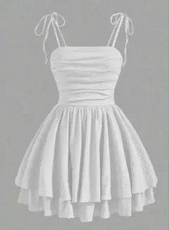 フリル キャミ ミニワンピース