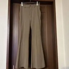 GU ブラウン フレアパンツ ハイウエスト
