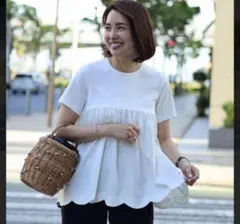ohga ❣️限定値下げ❣️スカラップTシャツカットソー　ホワイト