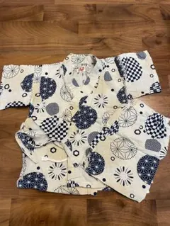 ベビー用甚平　くろわっさん 90サイズ 綿100%