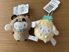 サンリオキャラクターズ　着ぐるみマスコット　シナモロール　パイン　タヌキ