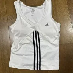 adidas レディース タンクトップ ホワイト　メッシュ　ランニング・ヨガのサムネイル