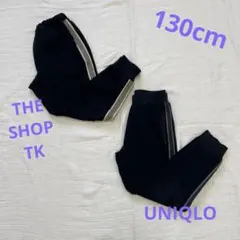 130cm THE SHOP TK &UNIQLO キッズ　パンツ　ブラック　黒