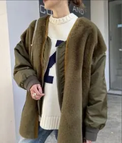 etsinta チャオパニックTYPY カーキファー 切り替えジャケット