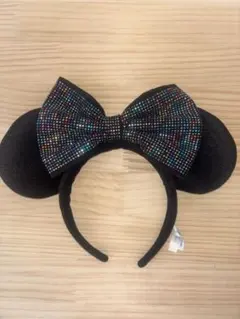 ディズニー ミニー カチューシャ レインボー スパンコール リボン