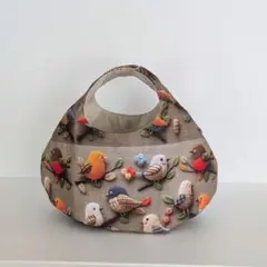 鳥　インコ　小鳥　丸底　ころりんバック　ハンドメイド