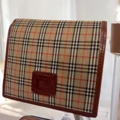 BURBERRY ヴィンテージチェック 三つ折り財布 PVC×レザー