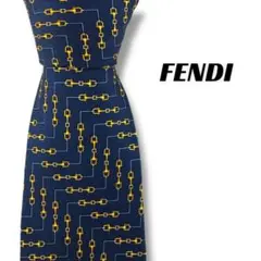 【7836】良品ー可品！フェンディ　ネクタイ　ネイビー系
