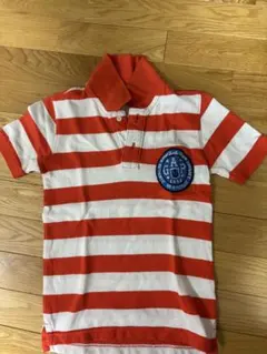 GapKids 赤と白のストライプ ポロシャツ 130