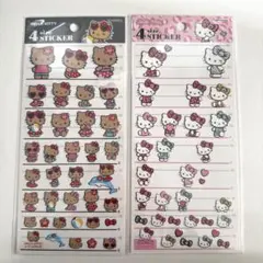 日焼けキティ＆ヒョウ柄キティ　4サイズステッカー♡