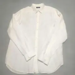 【美品】Theory リネン100％ 長袖シャツ ホワイト 近年モデル 生成り