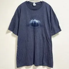 00s デルタ プリント Tシャツ クルーネック 半袖 L ブルー アウトドア