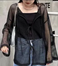 CIAOPANIC TYPY メッシュ 長袖 カーディガン ブラック　レイヤードのサムネイル