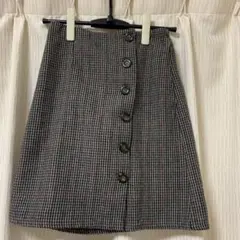チェック柄ボタン付きミニスカート Mサイズ